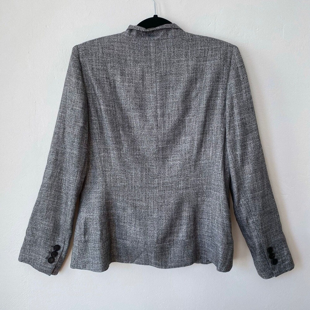Lafayette 148 Button Front Jacket Blazer Pockets Long Sleeve Black Women's 8 - Picture 3 of 5